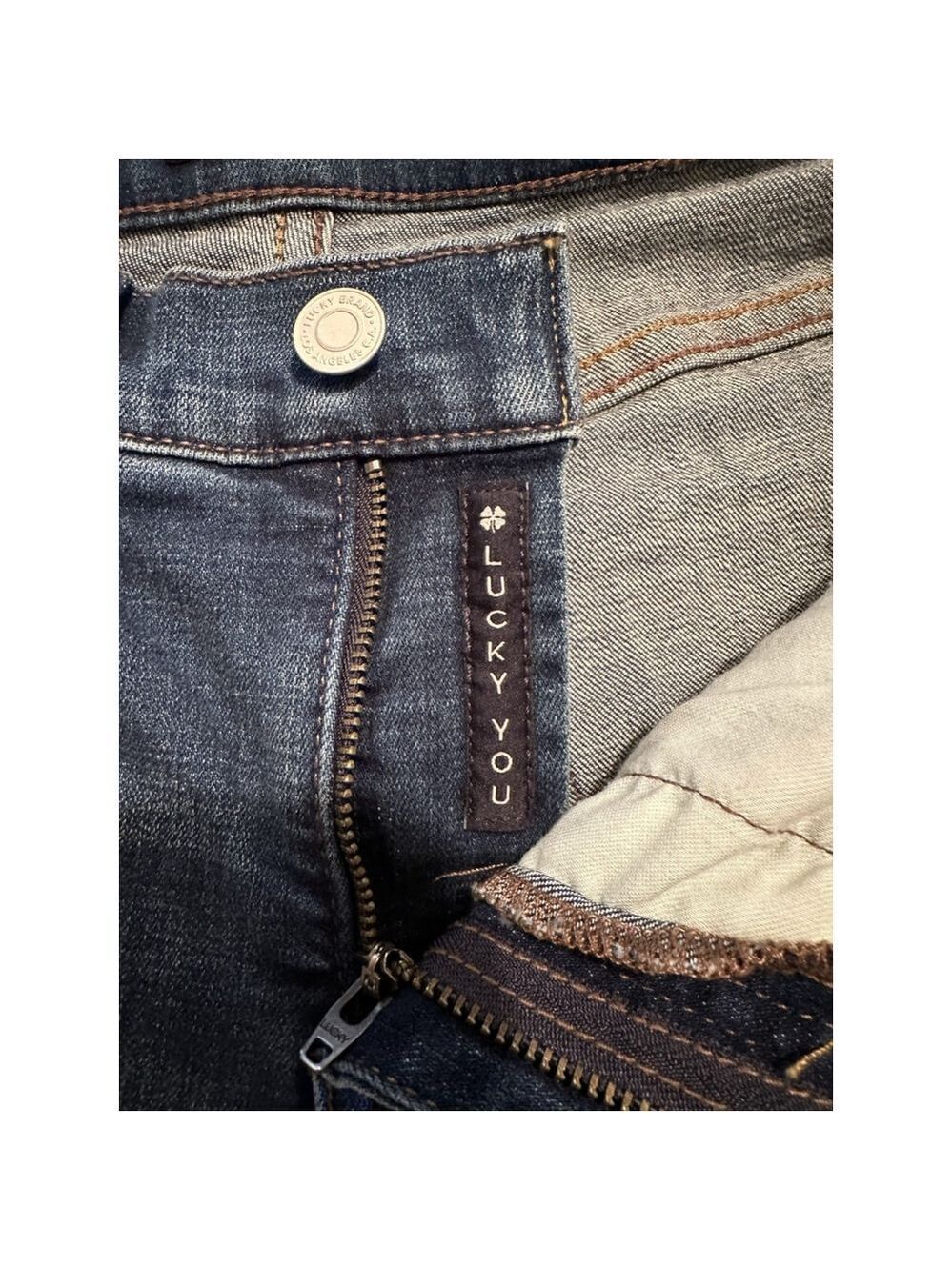 Lucky Brand Mid Rise Crop AVA Jeans Womens Size 6 / 28 Blue Denim Tapered Leg - Picture 8 of 16